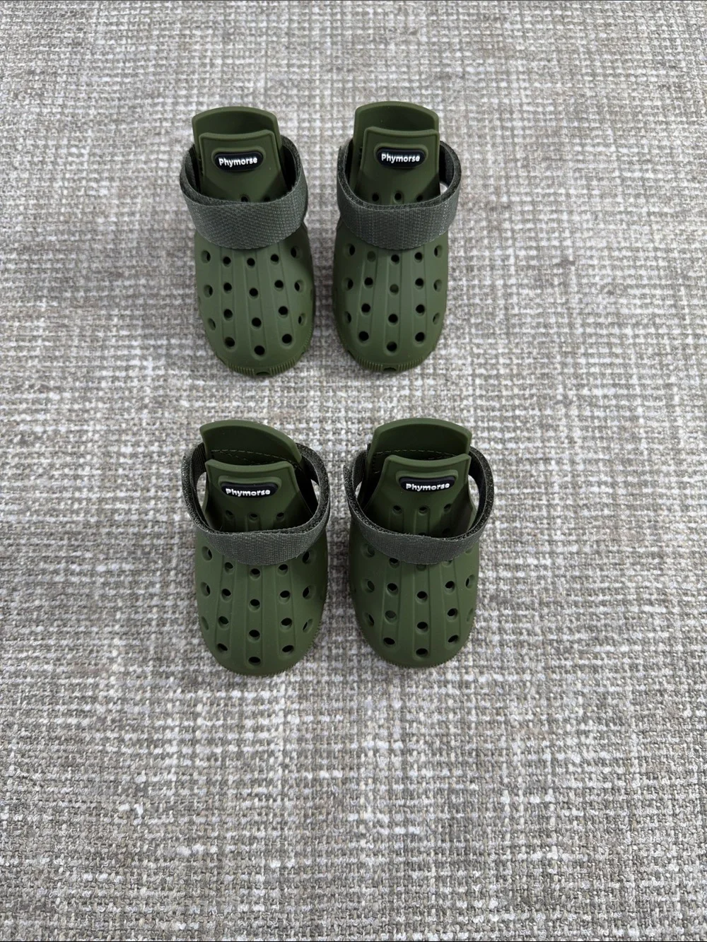 Olive green Phymorse Dog Shoes for Hot Pavement - Blue Box